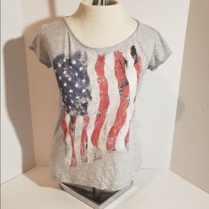 Women’s Small Patriotic Flag Shirt